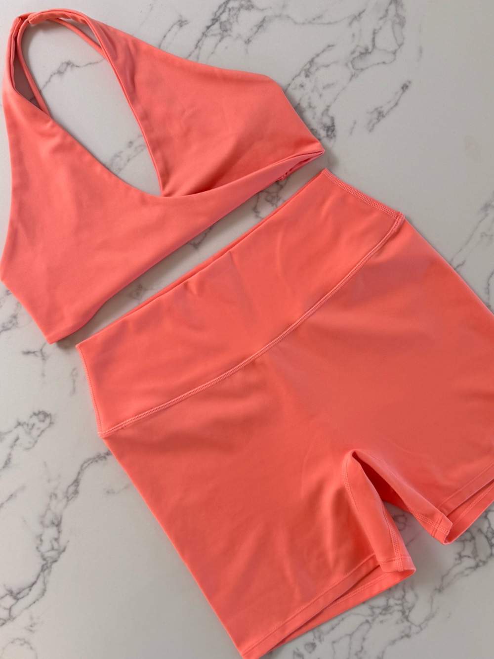 CSB Serenity Delilah Crop & 5" Short Active SET - Guava - L Top / XL Bottoms